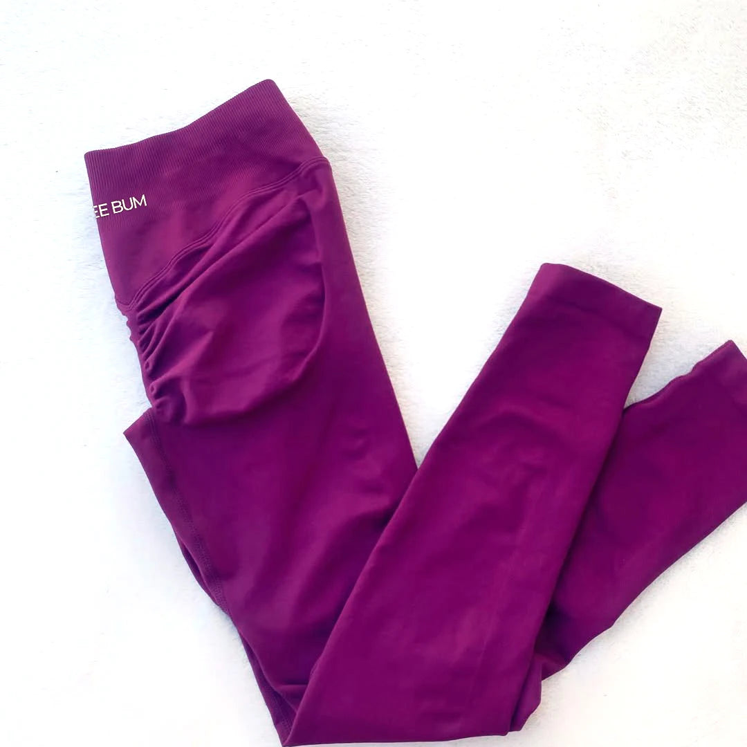 2026 Bum Shaping Leggings Women Seamless Sports Yoga Pants Low Ribbed Band Gym clothes Fitness Workout Scrunch Butt Tight