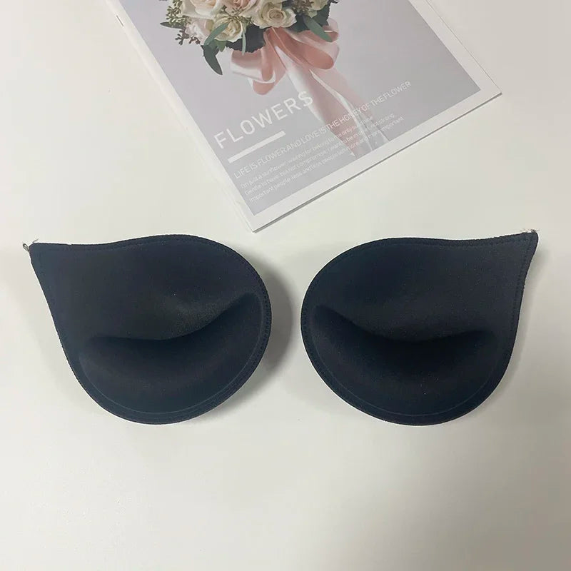 1pair Thick Sponge Bra Pads for Women Swimsuit Breast Push Up Breast Enhancer Removeable Bra Pads Inserts Cups Bra Accessories