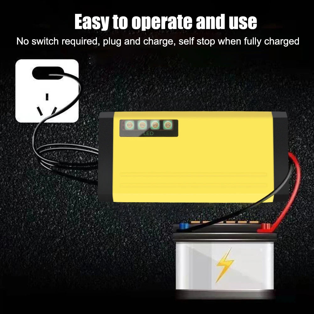 6V 12V 2A Car Battery Charger EU Plug Tester Automatic Smart Digital LCD Display Power Pulse Repair Tools Motorcycle Accessories