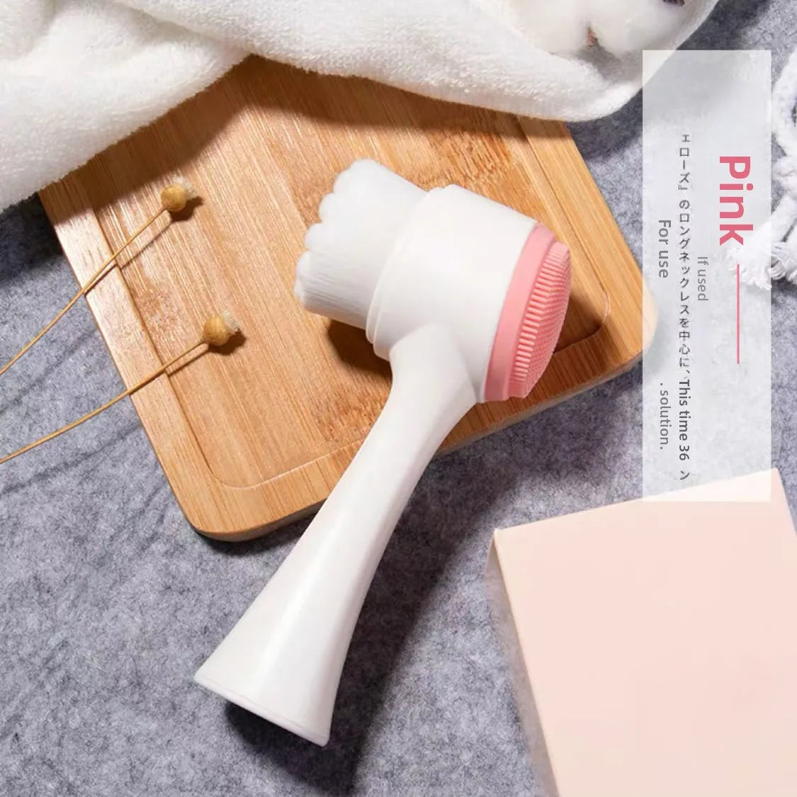 Facial Cleansing Brush–Deep Cleaning,Suppress Fine Lines,Silicone Bristles,Ergonomic Handle,Eco-Friendly,Portable Face Scrubber