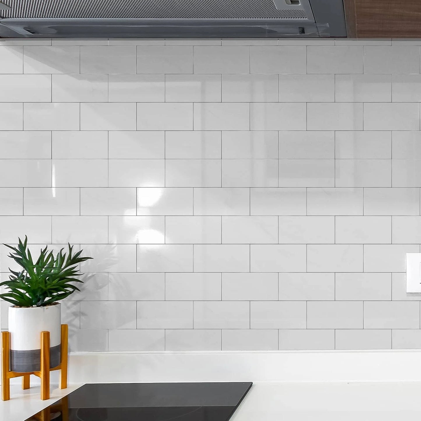 3x6 inch 24/48/96 marble tile stickers, self-adhesive wall stickers, suitable for kitchen and bathroom splash proof decoration
