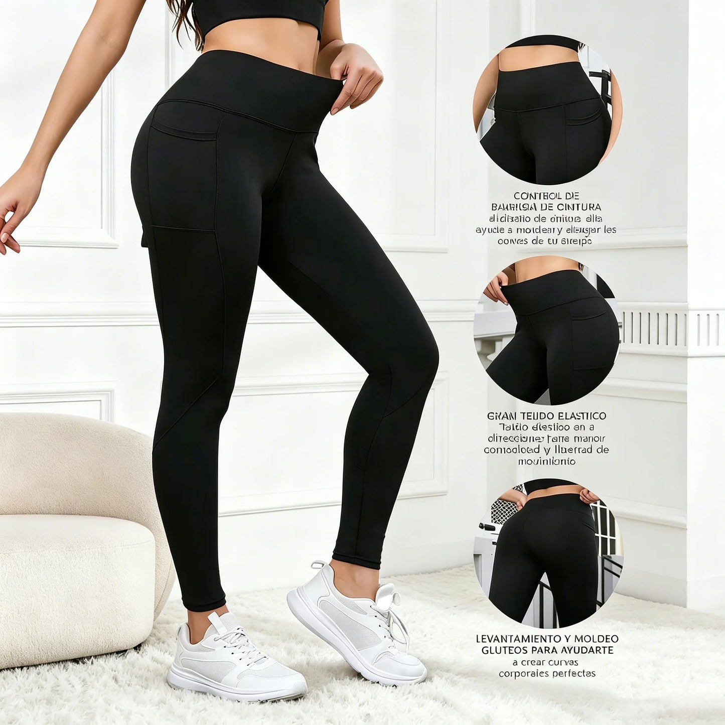 Summer Women's Yoga Leggings High Waist Butt Lift Workout Tummy Control With Side Pockets Pants For Fitness Sportswear Tights