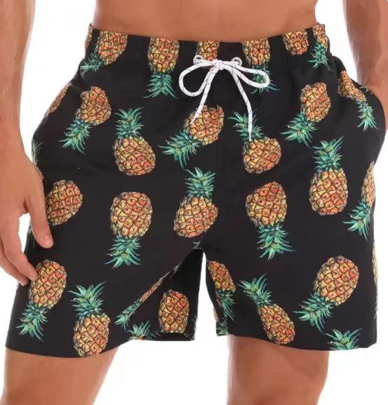 2024 Summer Hawaiian Beach Shorts Holiday Casual Colorful Plaid Print Sportswear Quick Drying Trunks Ice Shorts Hawaii Swimsuit
