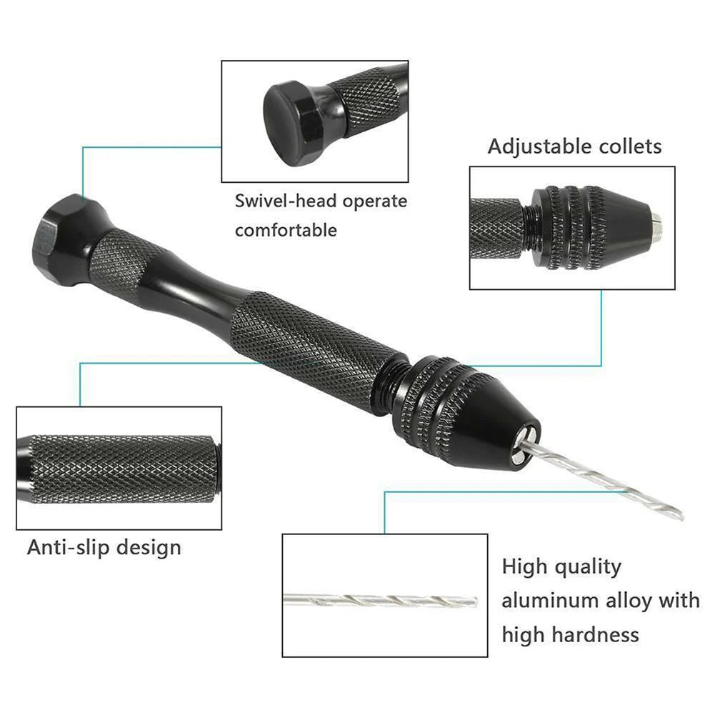36Pcs Micro Hand Drill Bits Set  Pin Vise PCB Mini Drill Twist Drill Punching Rotary Tool For Jewelry Wood Craft DIY Sculpture
