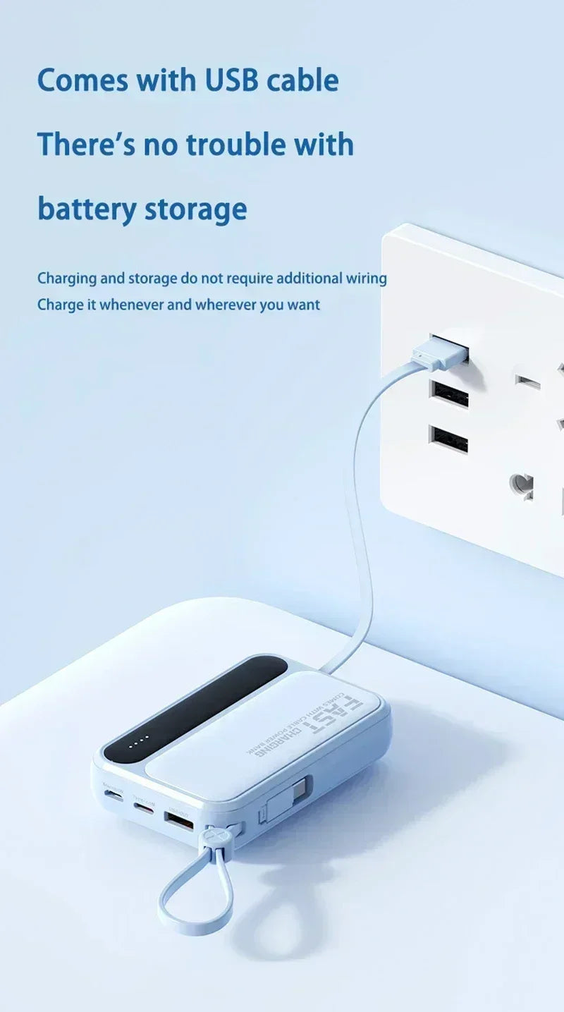 VIVO 500000mAh Power Bank Built in 4 Lines Large Capacity Super Fast Charging Portable External Battery for All Phones 2026 NEW