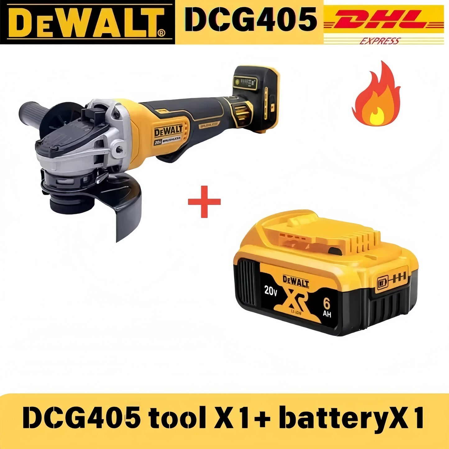 DEWALT DCG405 125mm flat head angle grinder bare machine tool cutting machine 18V lithium battery brushless tools