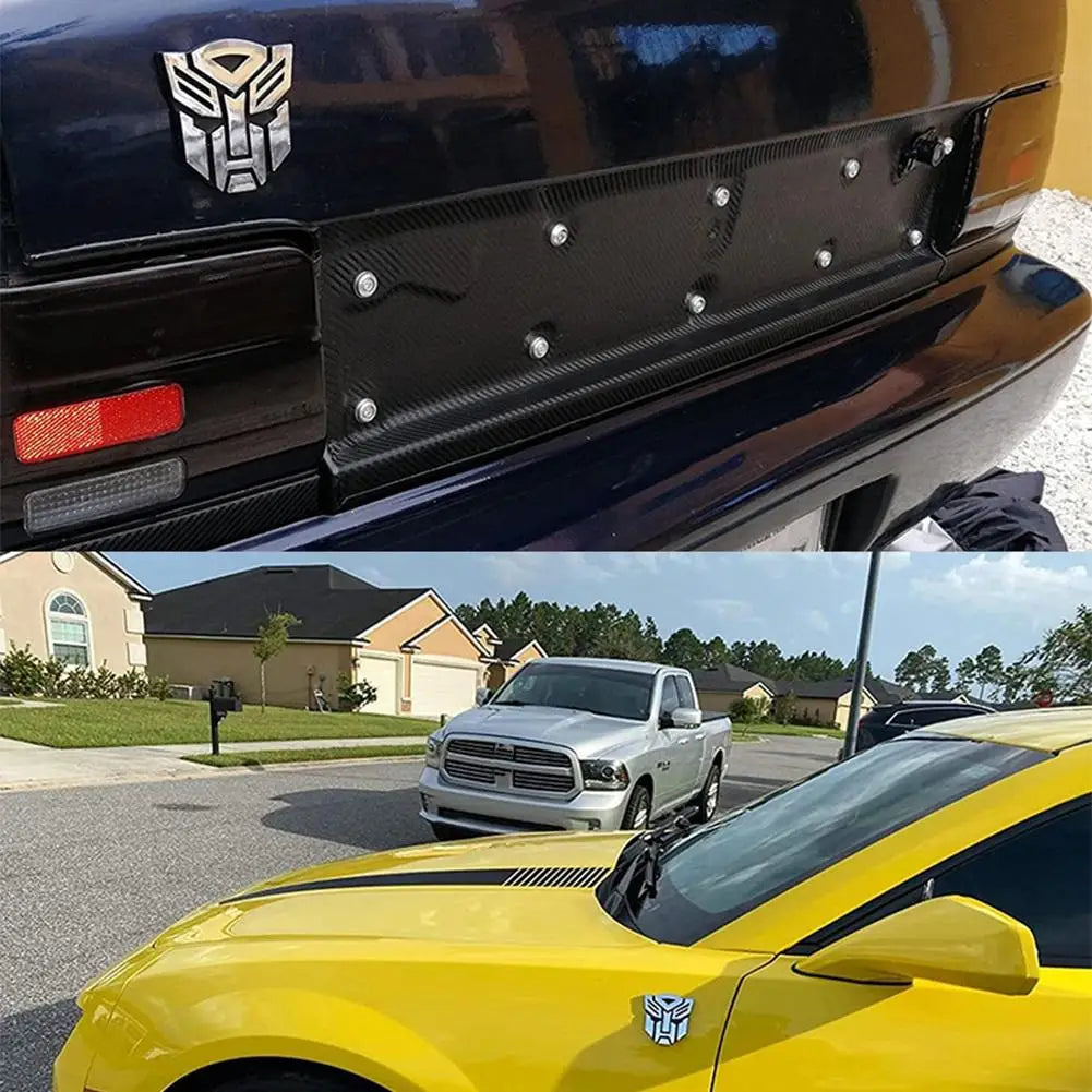 1Pcs Car Aluminum Alloy Autobots Transformers Emblem Car Body Rear Trunk Logo Stickers Side Window Decal Decoration Accessories