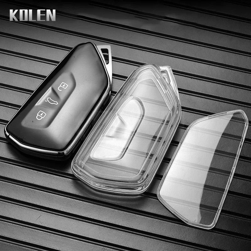 TPU Car Key Case Cover Shell Fob For VW Volkswagen Golf 8 MK8 2020 For Skoda Octavia For Seat Key Protector Accessories Keychain