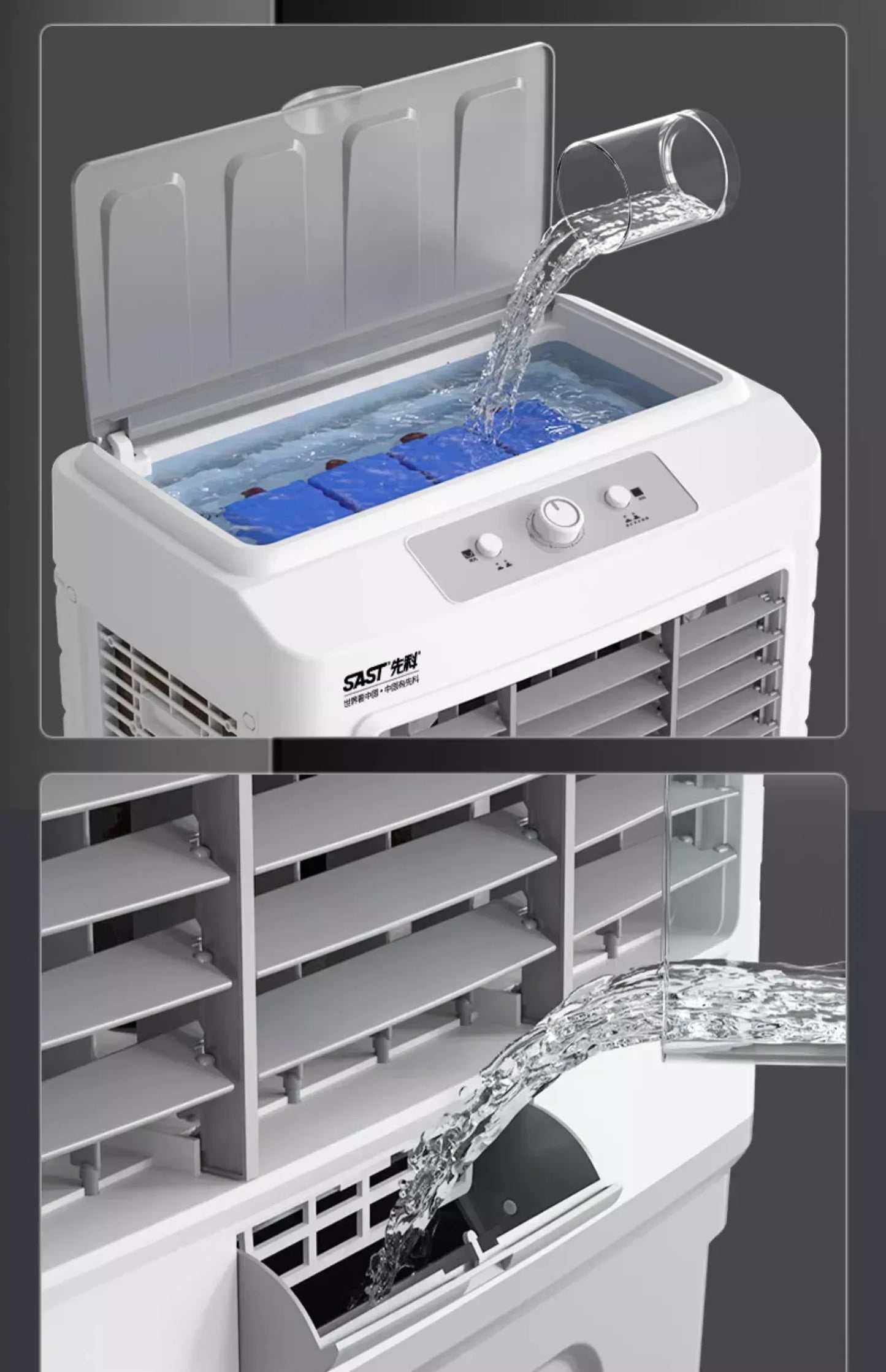 220V Home Air Conditioner Cold Fan  Water Cooled Air Conditioner Fan Domestic Commercial Refrigeration Fan Portable Air C