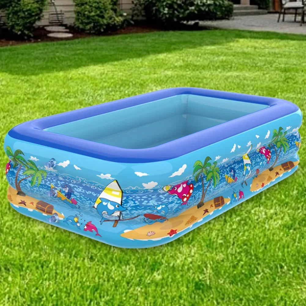 110-180CM Inflatable Swimming Pool Indoor Outdoor PVC Swimming Pool Cartoon Thickening Swimming Pool for Toddler Kids Pool