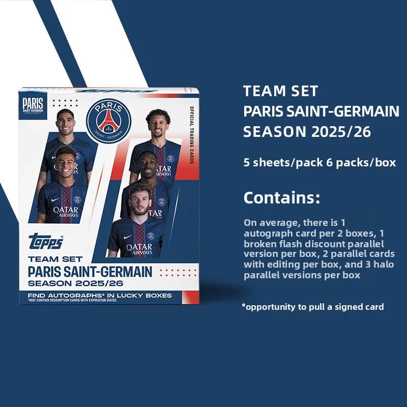 2025/26 Topps Genuine Soccer Trading Cards Man Utd PSG Juventus Chelsea Bayern Man City Barca Rare Auto Parallel Collectibles