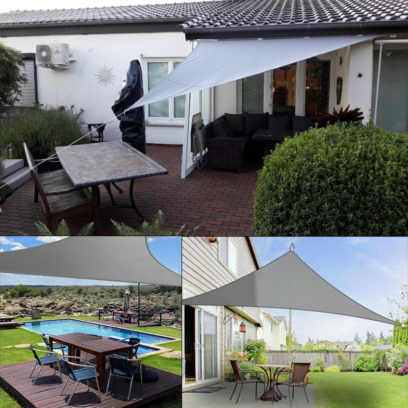 5x5x5/2x2x2M Waterproof Sun Shelter Triangle Sunshade Protection Outdoor Canopy Garden Patio Pool Shade Sail Awning Shade Cloth