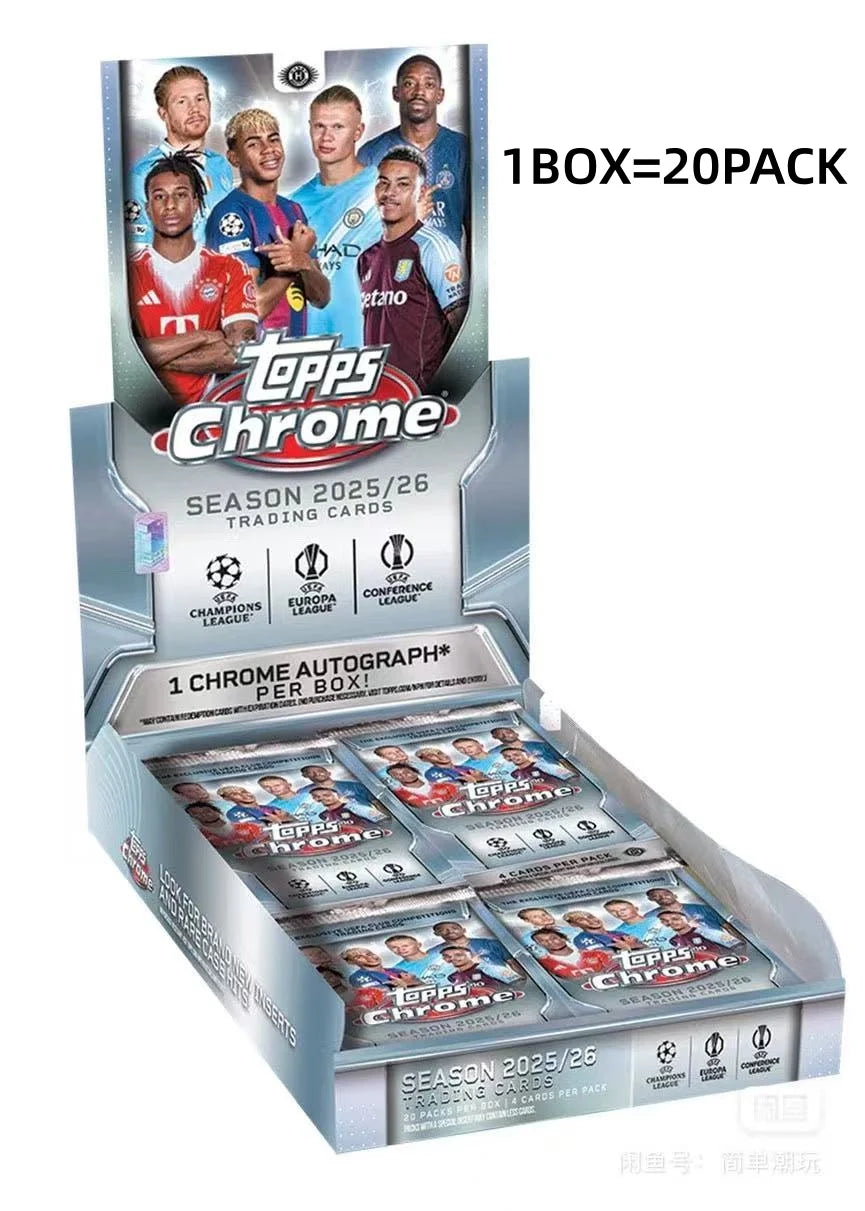 Official Authentic 2025-2026 Topps Card Topps Chrome UEFA Club Competitions Hobby Box  Collect cards With signature card Toy