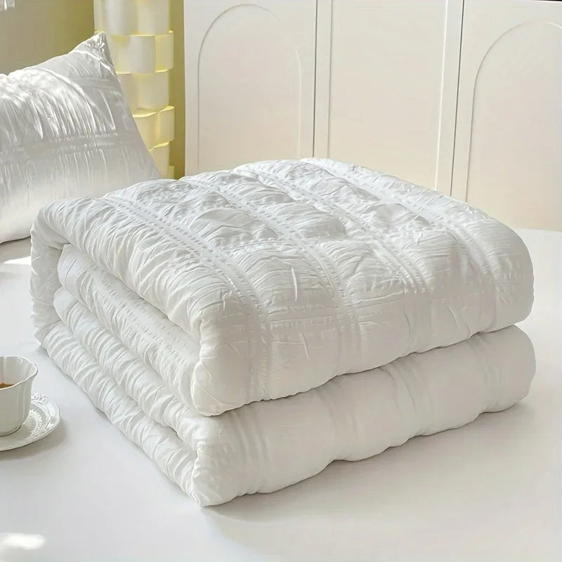Modern Bedroom Bedding Kit Lightweight Seersucker Quilt Set Soft Breathable Comfortable Bed Linen For Year Round Daily Use
