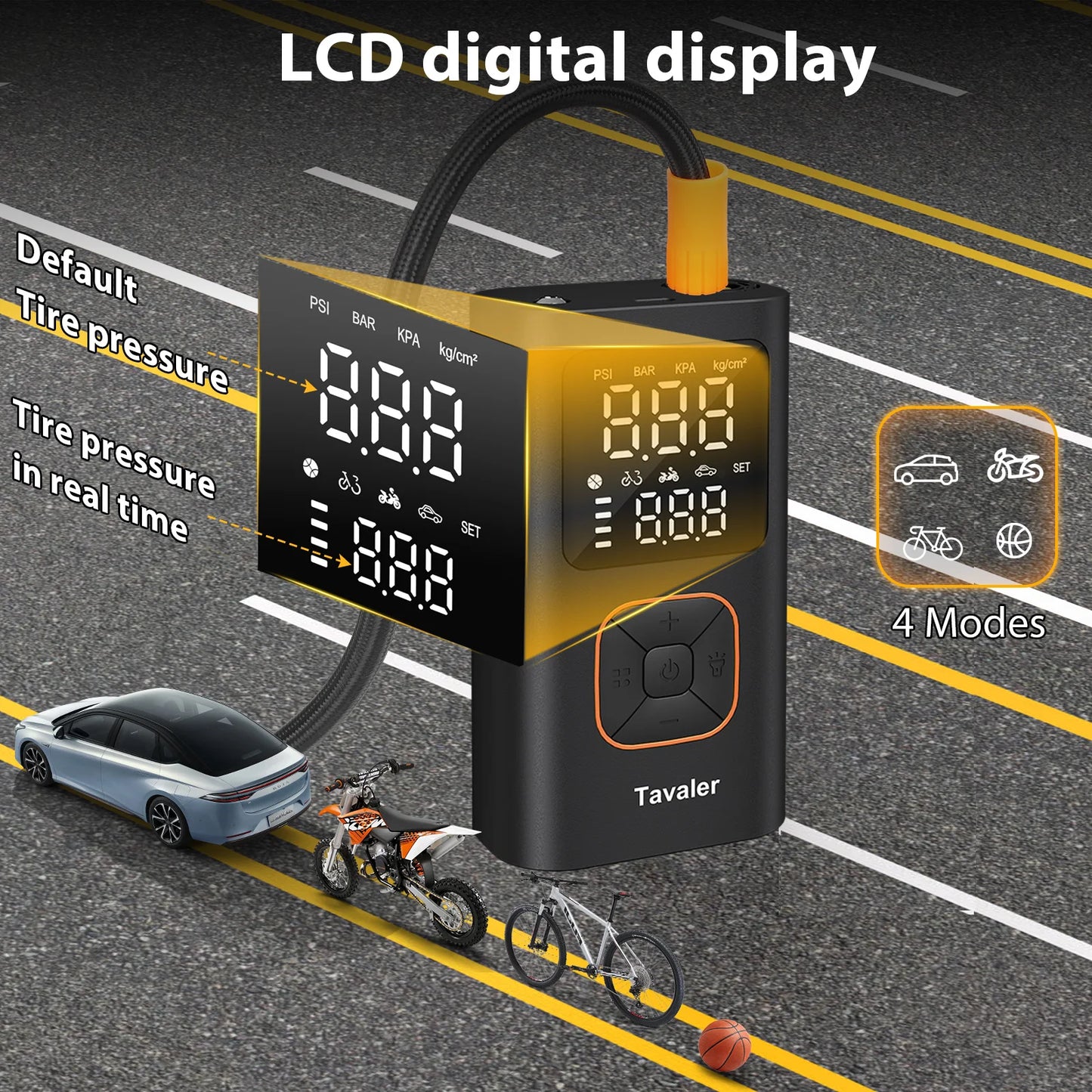 150psi Bicycle Pump Portable Wireless Digital Inflator with Schrader Presta Valve For Car Motorcycle Ball MTB Bike Accessories