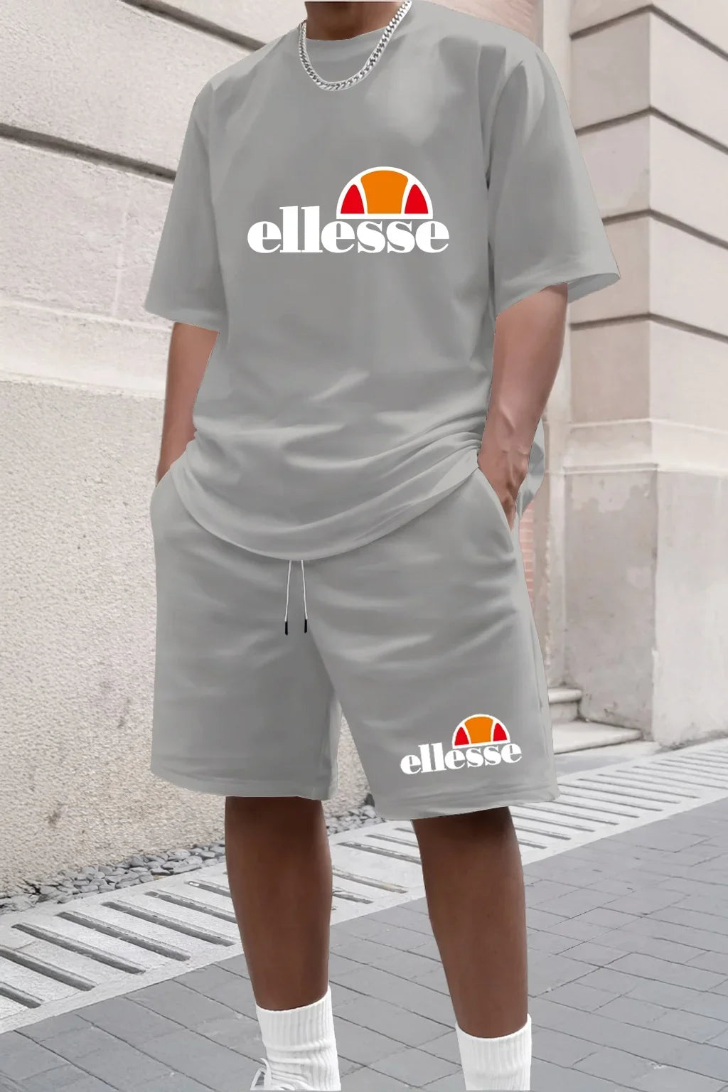 Summer New Men's Casual Fashion Outdoor Sports Men's Clothing, Printed T-shirt Casual Home Leisure 2-piece Set