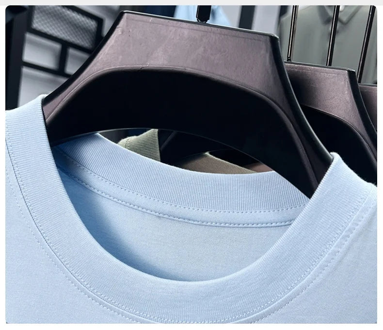 Men's Cotton Short Sleeve T-Shirt Fashionable Pony Print Summer New High-end Comfortable Casual Crew Neck Top