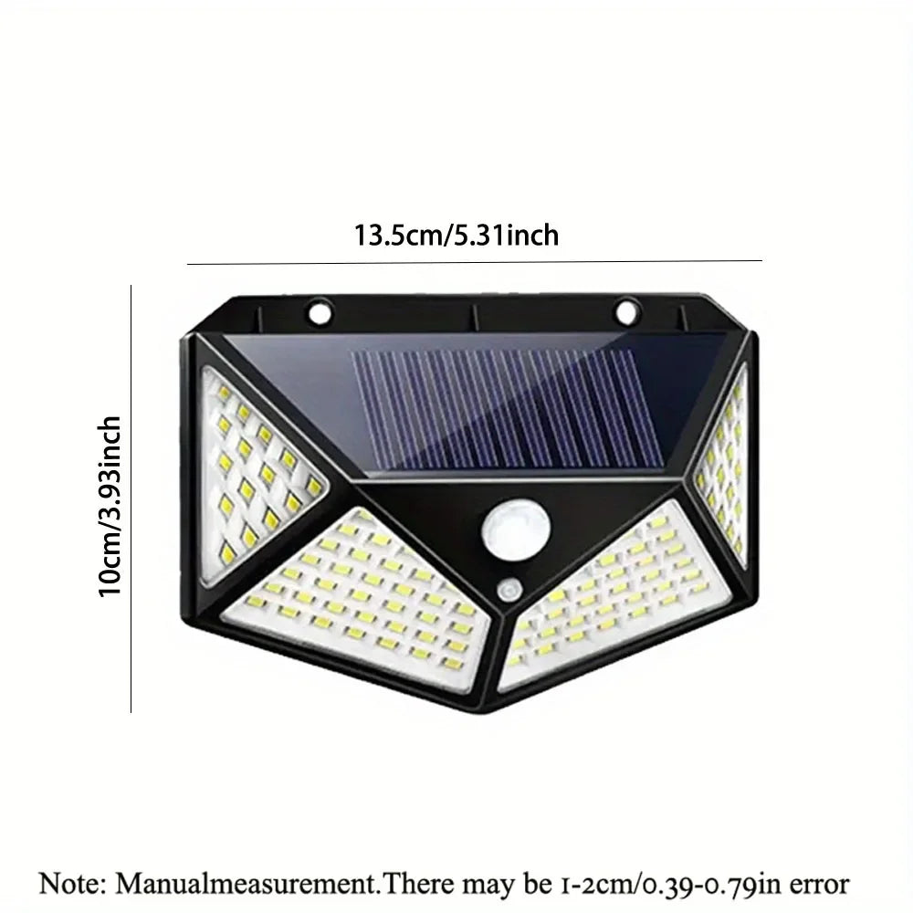 Outdoor Solar Patio Wall Light, Garden Home Wall Decor 100 LED Exterior Wall Light