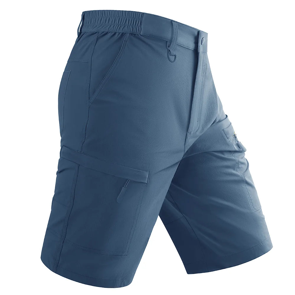 TACVASEN Waterproof Cargo Shorts Men's Summer Quick Dry Hiking Shorts Outdoor Multi-pockets Camping Training Work Shorts Man