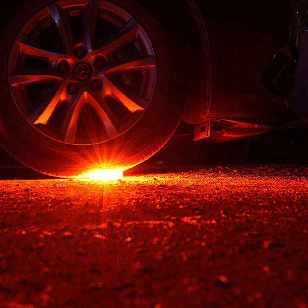 8Led Flares Emergency Lights Roadside Safety Beacon Disc Flashing Warning Flare Kit With Magnetic Roadside Warning Flasher