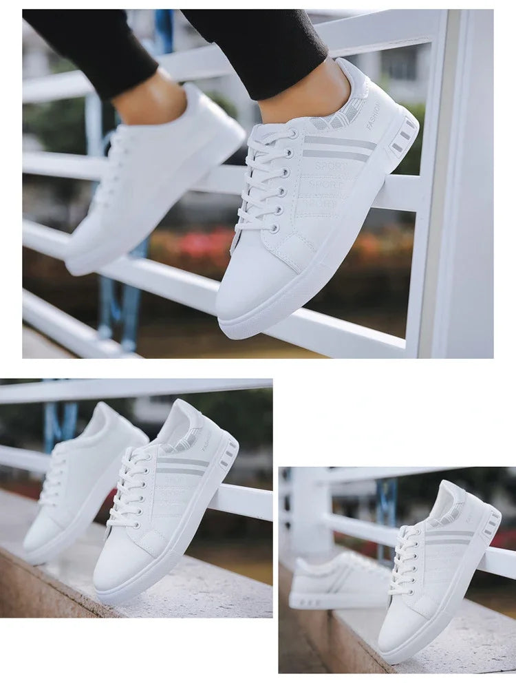 Summer Men Sneakers Casual Vulcanized Shoes Lightweight Breathable Flat White Luxury Shoes for Men Tenis Shoes Tênis Masculino
