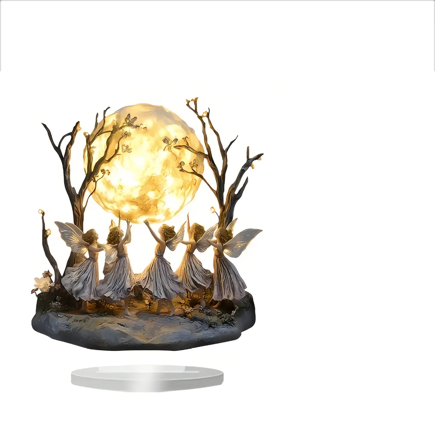 Creative ornaments, a group of fairies dancing gracefully under the moon, home decoration, living room desktop decoration