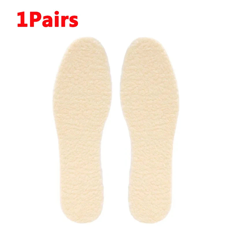 Natural Insoles Men Women Winter Keep Warm Insole Soft Thicken Shoepad Shoes Insert Thermal Shoe Pads
