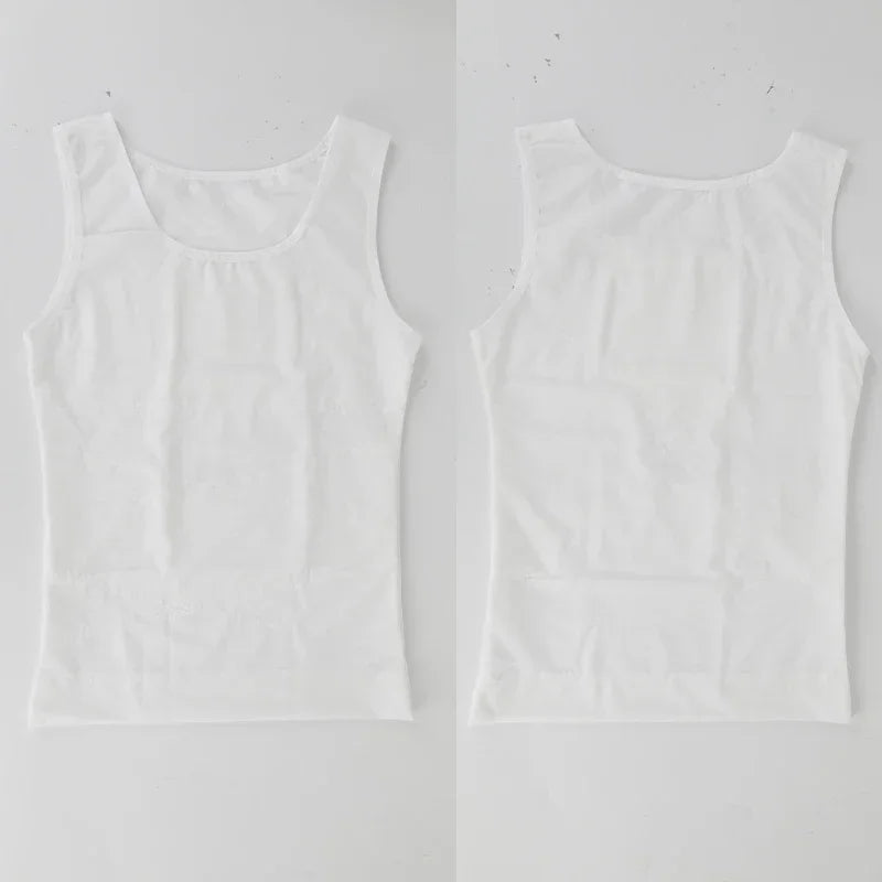 Mens Slimming Body Shaper Vest Gynecomastia Compression Shirts Tummy Control Sleeveless Undershirts Criss Cross Mesh Underwear