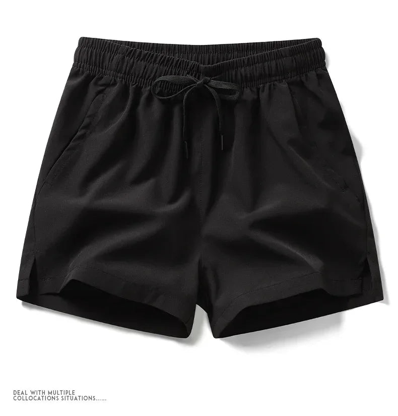 New Mens Fitness Lightweight Sweatpants Summer Casual Pockets Shorts Basic Solid Color Short Pants Jogging Beach Shorts Men