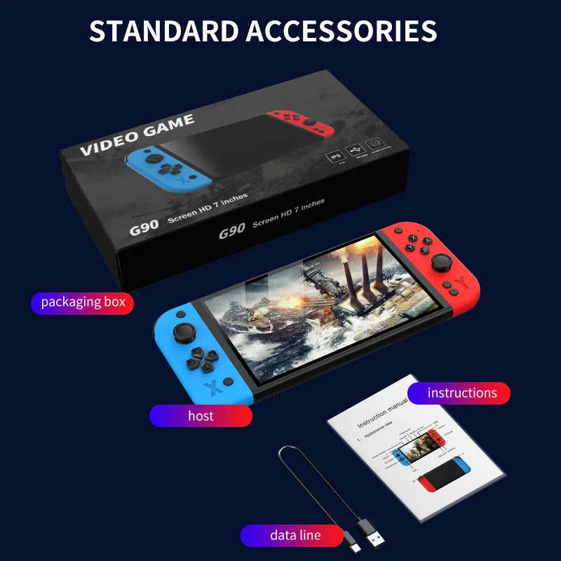 G90 Retro Handheld Game Console Built-in Mass Classic Arcade Games HD Large Screen Support Connect TV Portable Gaming Console Gi