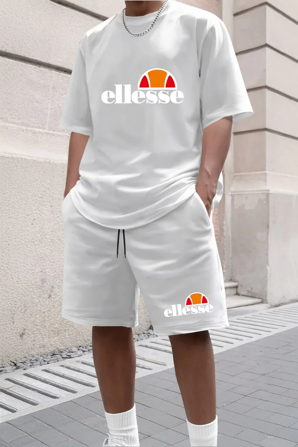Summer New Men's Casual Fashion Outdoor Sports Men's Clothing, Printed T-shirt Casual Home Leisure 2-piece Set