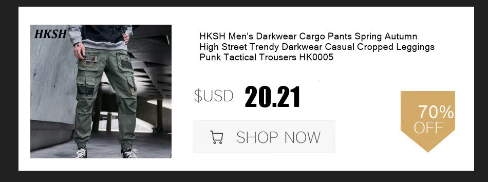HKSH Summer Men's Workwear Shorts Trendy Brand Ins High Street Loose Outerwear Knee-length Pants Trendy Straight Pockets HK0673