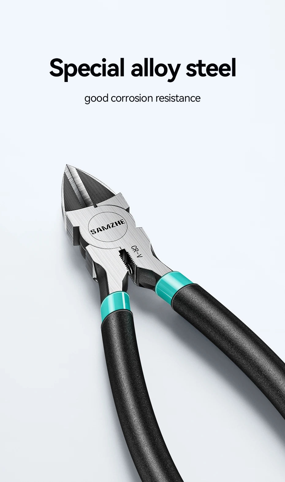 SAMZHE Pliers Multi Functional Tools Electrical Wire Cable Cutters Cutting Side Snips Flush Stainless Steel Nipper Hand Tools
