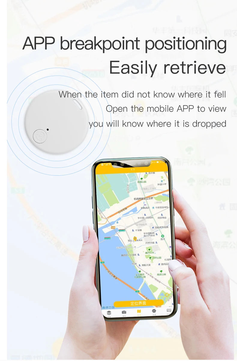 Mini GPS Tracker Device Anti-Lost Reminder For Pet Kids Bag Key Wallet Smart Bluetooth Connected Android App Locator Accessories