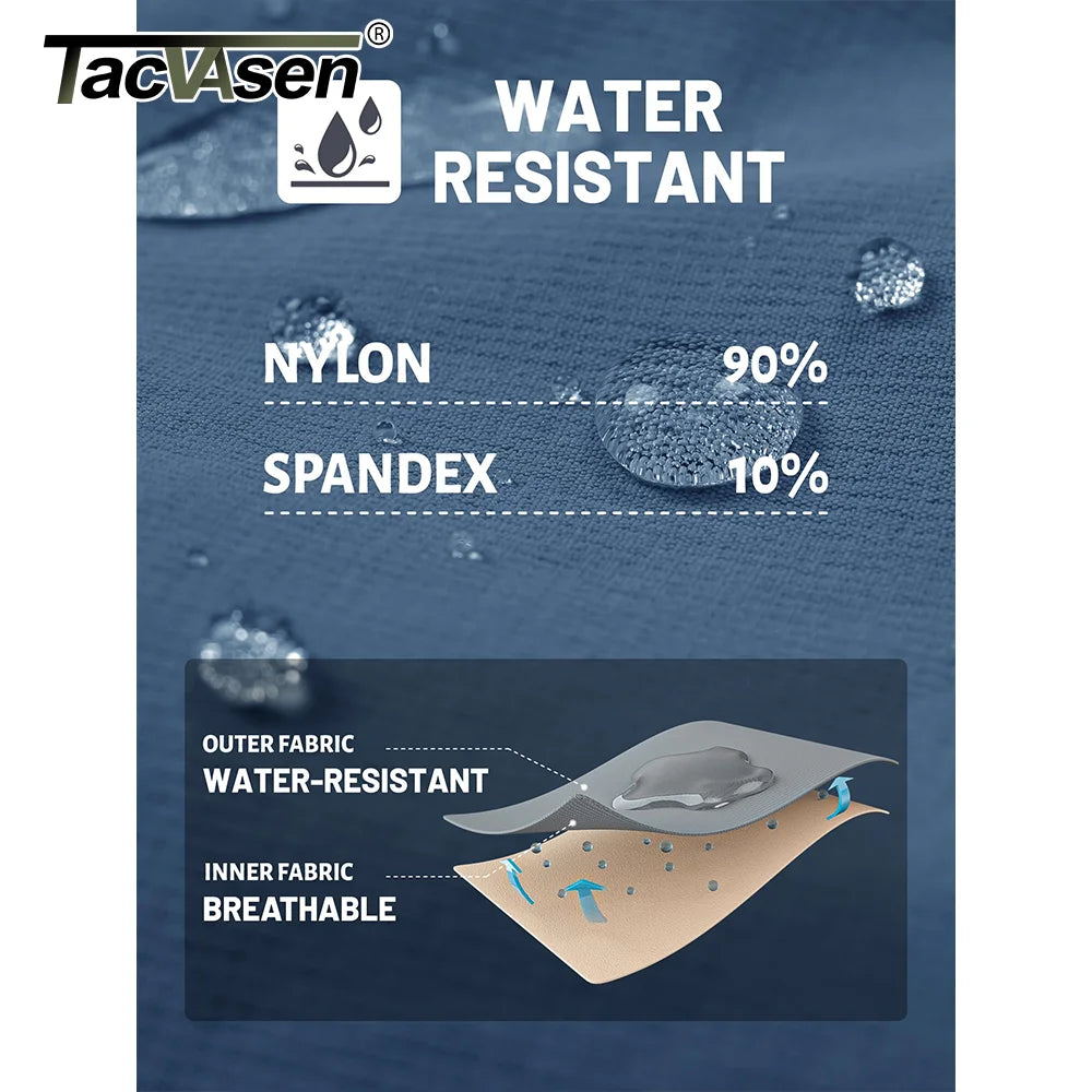 TACVASEN Waterproof Cargo Shorts Men's Summer Quick Dry Hiking Shorts Outdoor Multi-pockets Camping Training Work Shorts Man