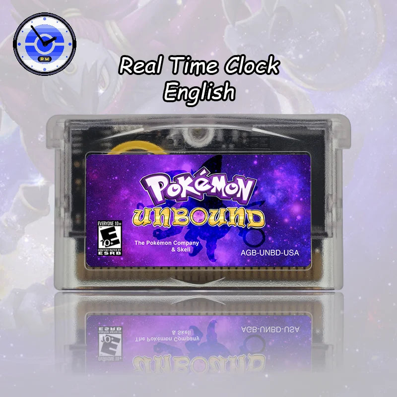 GBA 1M Flash RTC Pokemon Unbound V2.1.1 Video Game Cartridge with Battery High Quality USA Version for GBA/NDS