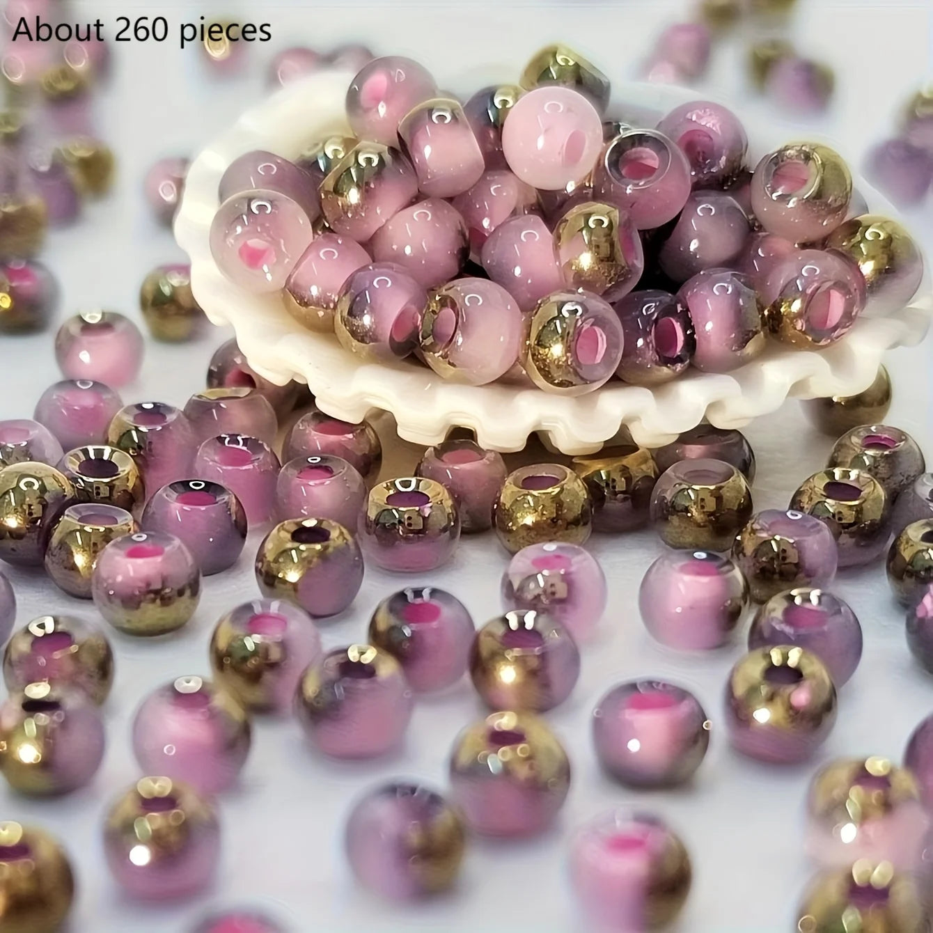 DIY handmade jewelry materials with round beads, colorful beading, accessories for making bracelets, earrings and necklaces
