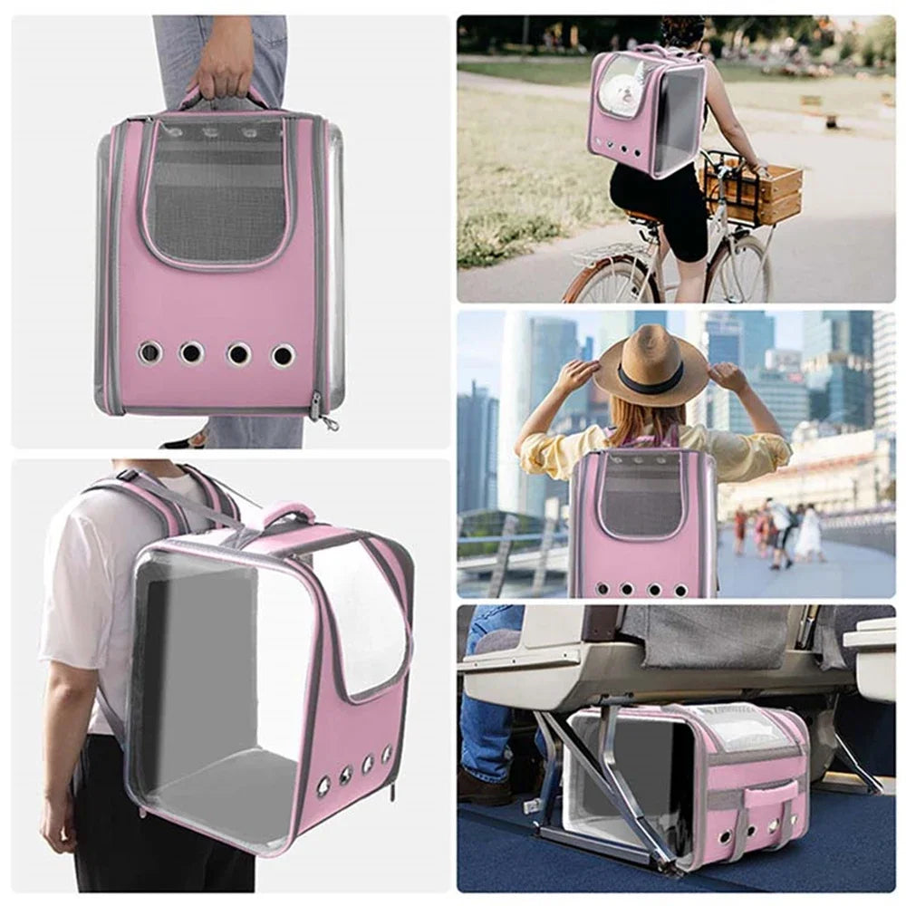 Pet Carriers Cat Carrier Bags Breathable Small Dog Cat Backpack Travel Space Capsule Cage Pet Transport Bag Carrying for Cats