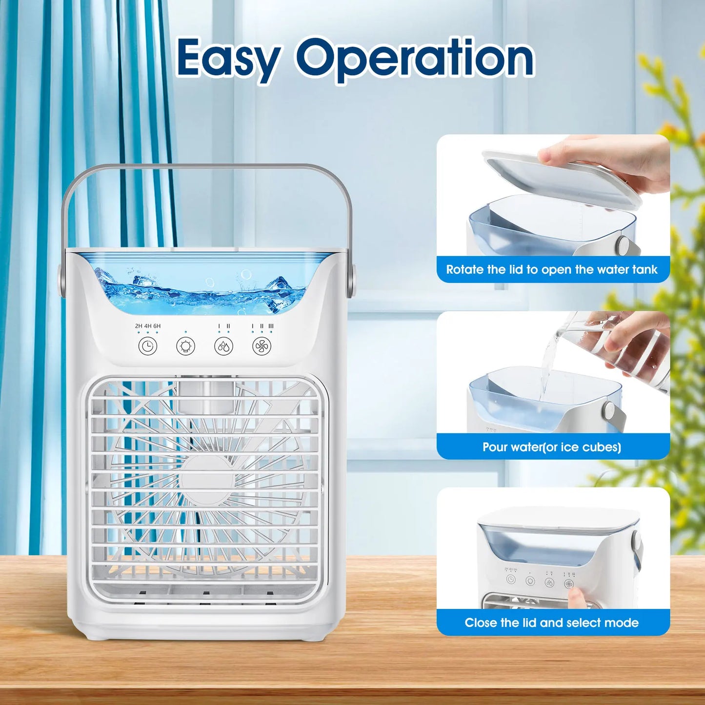 Air Conditioners Desktop Air Conditioners fan Portable Small Mini spray water AC with Timer Small Room Air Conditioners for Room
