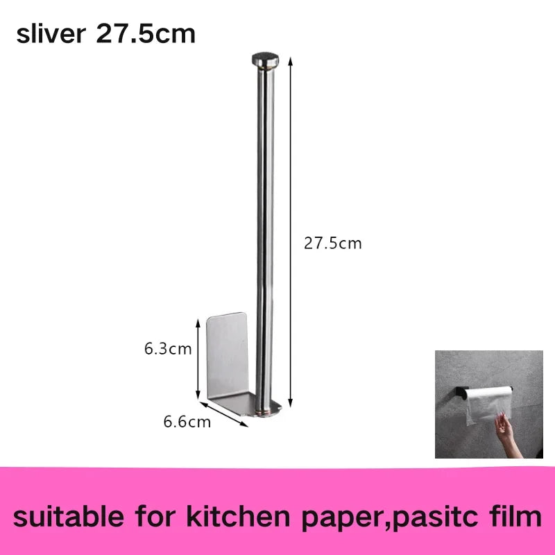 Adhesive Paper Towel Holder For Kitchen Napkin Rack Toilet Paper Holder Tissue Dispenser Cabinet Storage Bathroom Accessories