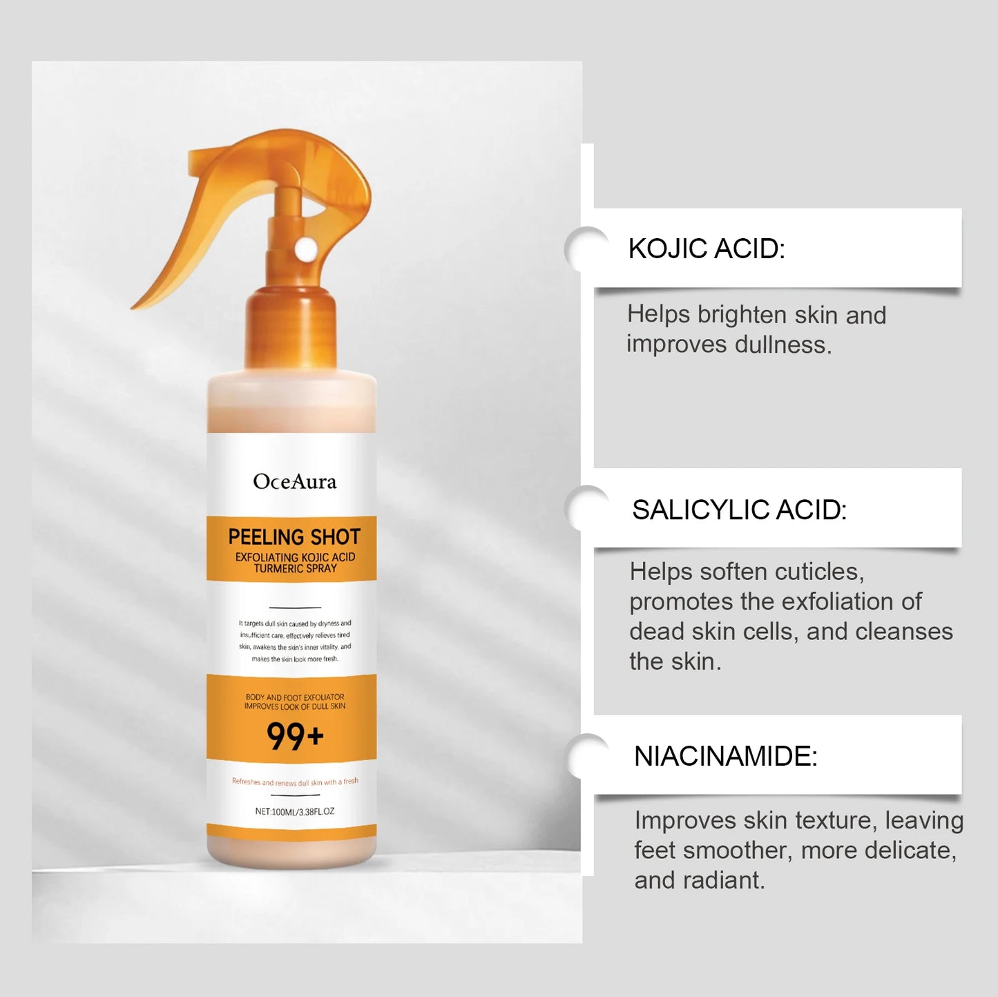 Kojic Acid Turmeric Cutin Cleaning Spray Kojic Acid Turmeric Wrapping Nourishes Hydrolyzed Collagen Glowing Skin Skin Firmness