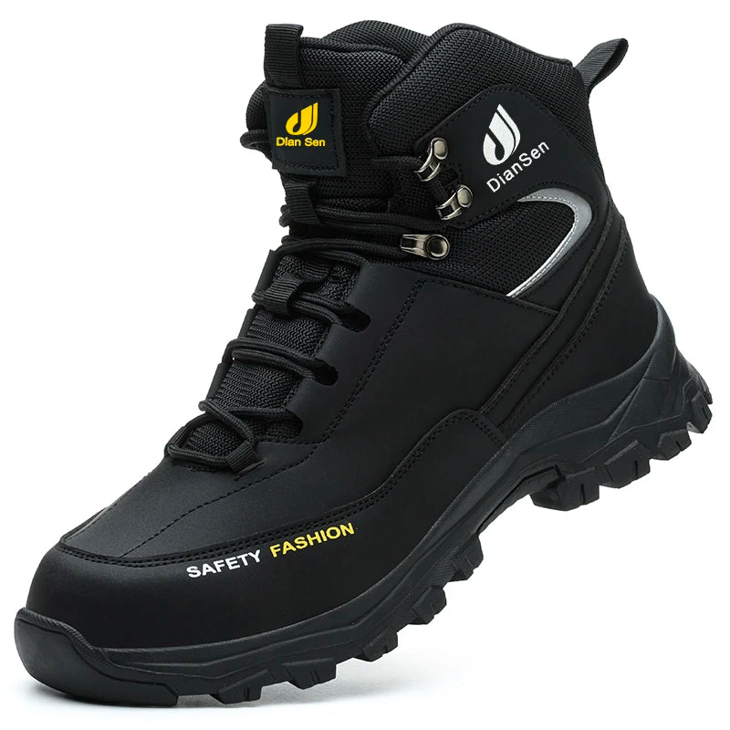 Water Proof Safety Work Shoes For Men Steel Head Leather Boots Male Footwear Indestructible Construction Work Shoes Brown
