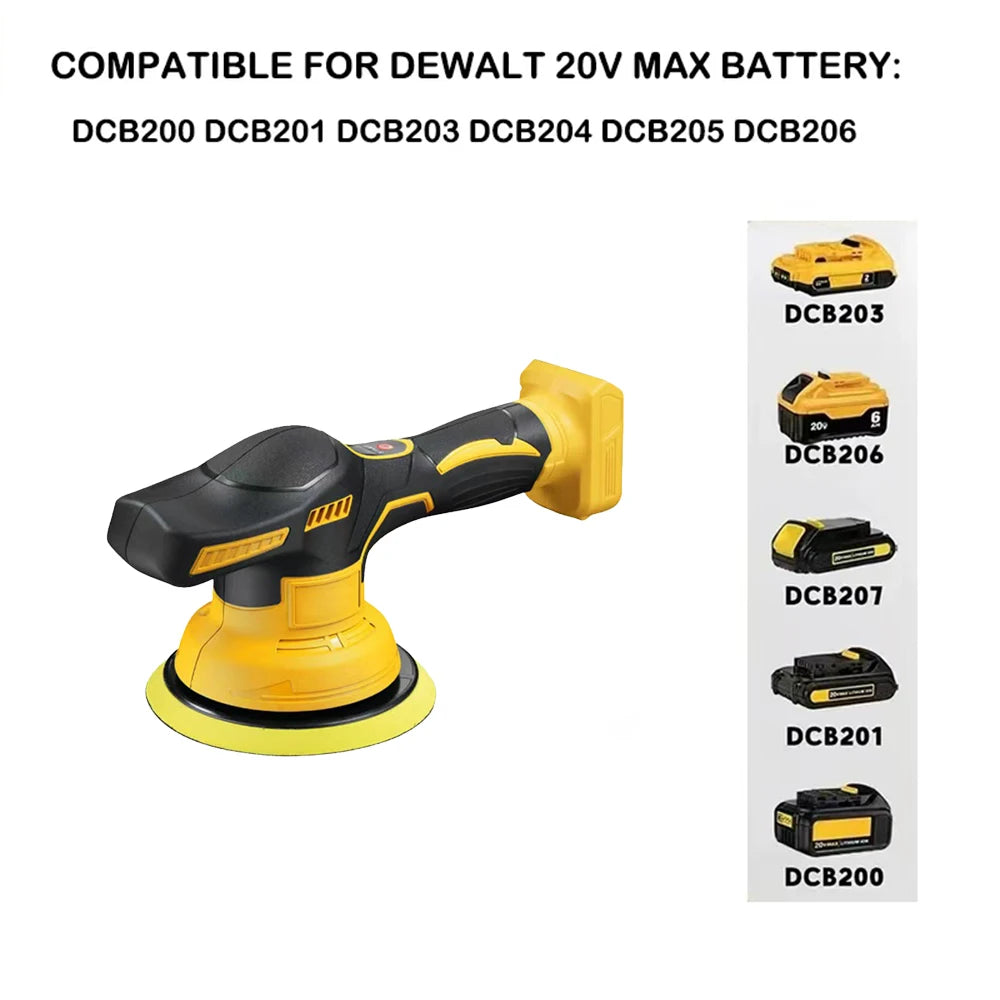 Cordless Car Polisher 8 Gears Adjustable Auto Electric Waxing Sanding Sealing Glaze Tool Fit Dewalt/Milwaukee/makita 20V Battery