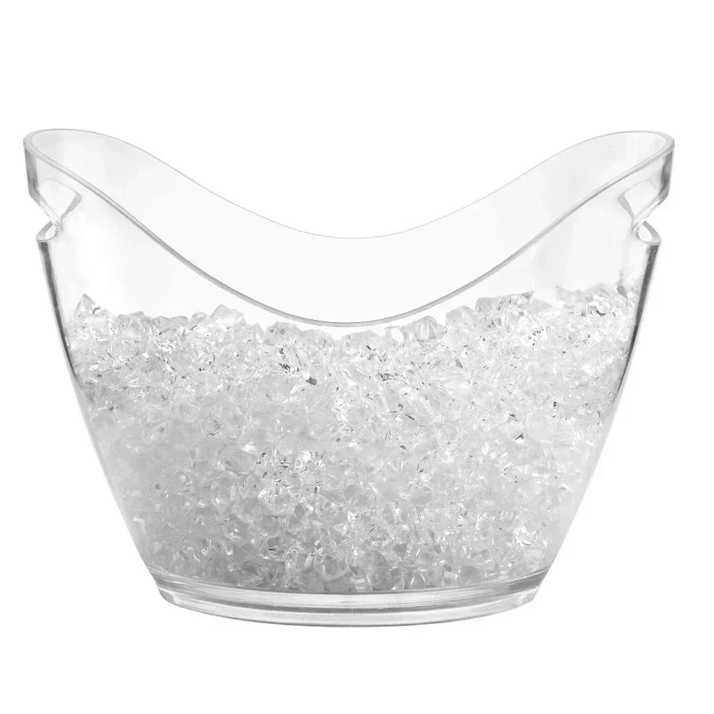 New 4L/8L Clear Plastic Ice Cube Storage Bucket or Champagne Bottles Ice Cooler Bar Decor for Home Kitchen Bar Cafe Use