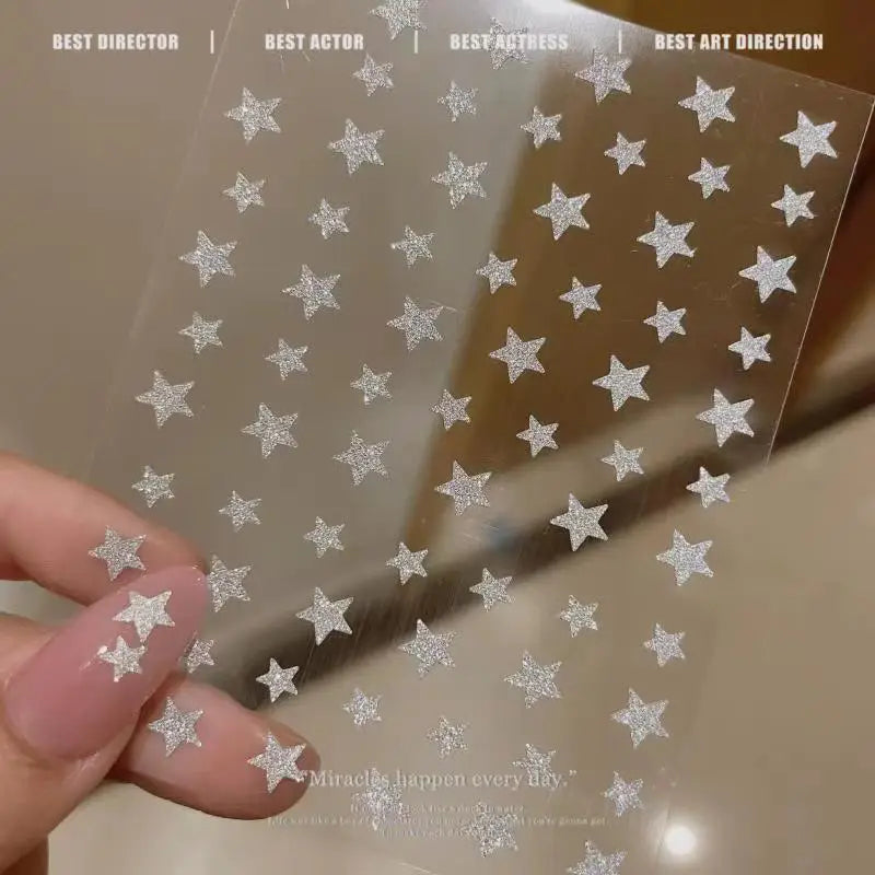 1PCS Black White Butterfly Laser Nail Stickers Y2K Nail Art Decoration Abstract Lines Bronzing Flowers Stickers For Nails