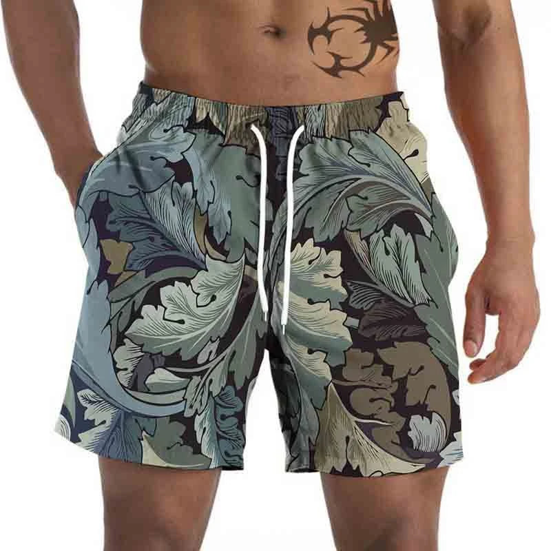 Vintage Coconut Tree 3D Printed Beach Pants New Men's Seaside Casual Loose Short Pants Women Fashion Hawaii Surf Board Shorts