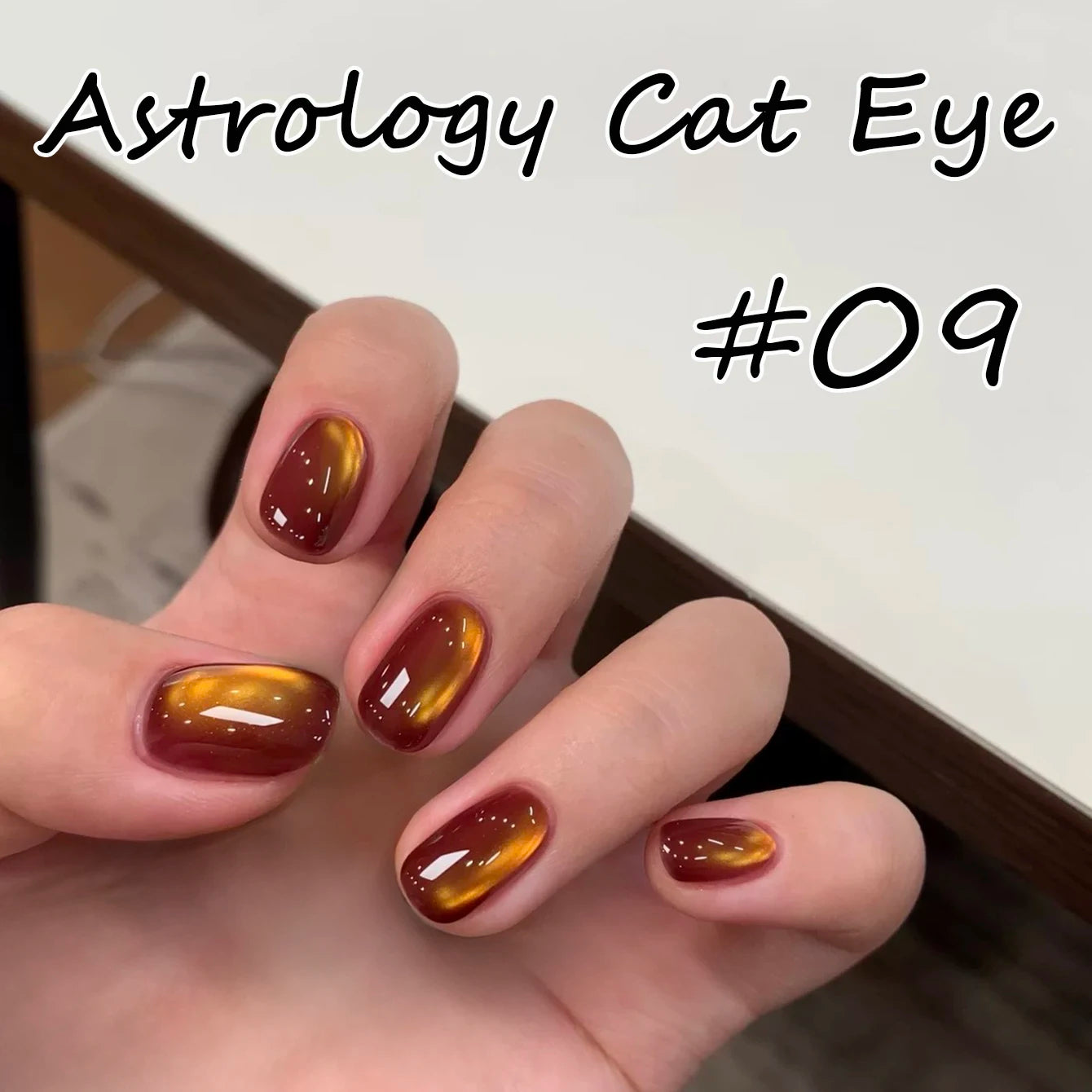 ZH 12ML 12-Color Christmas Red Nails Fiery Sunset Glass Bead Cat Eye Gel Nail Polish Fine Powder Cat Magnetic Gel Nail Salon