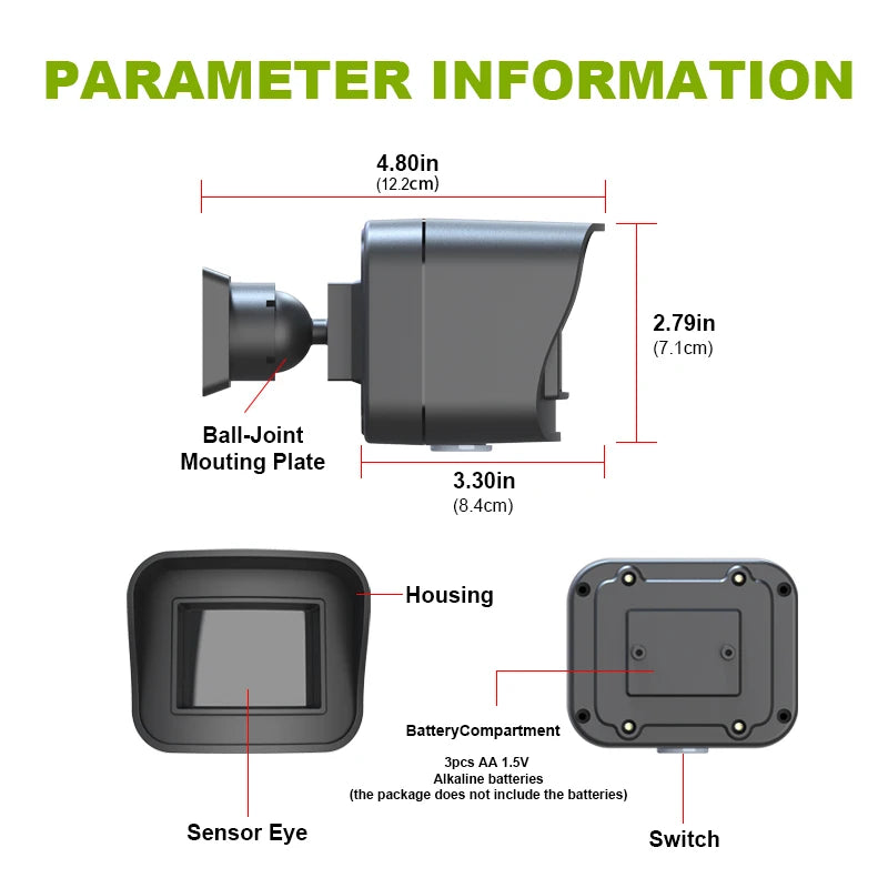 Smart Outdoor Home Security - Weather Resistant WiFi Motion Sensor&Detector - Remote APP Notifications - Compatible With Alexa