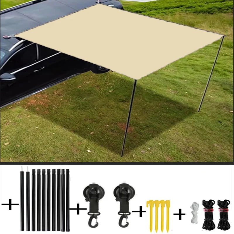 Large Car Side Sun Shade Awning for Outdoor Camping