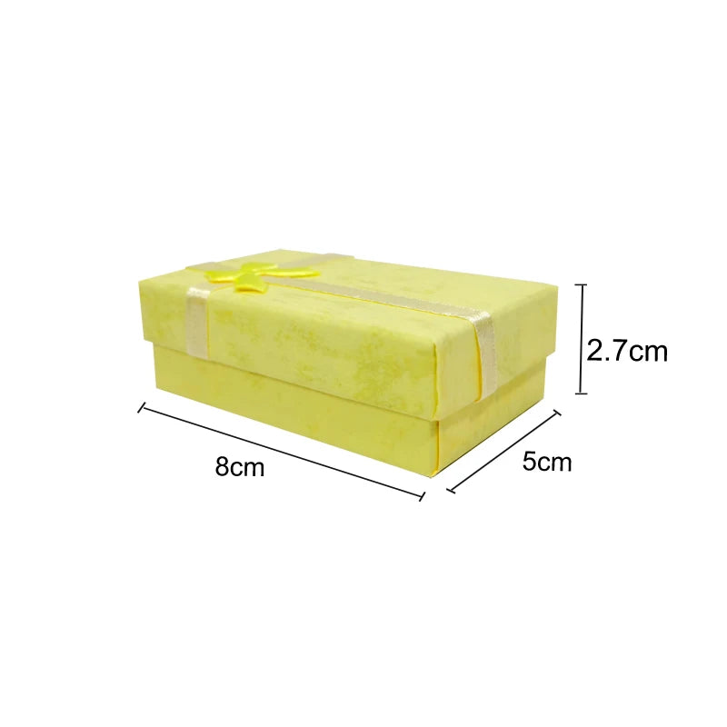 12pcs/lot Assorted Colors Ring Necklace Set Box Trinket Box Necklace Case Earrings Holder 5*8 Packaging Gift Box